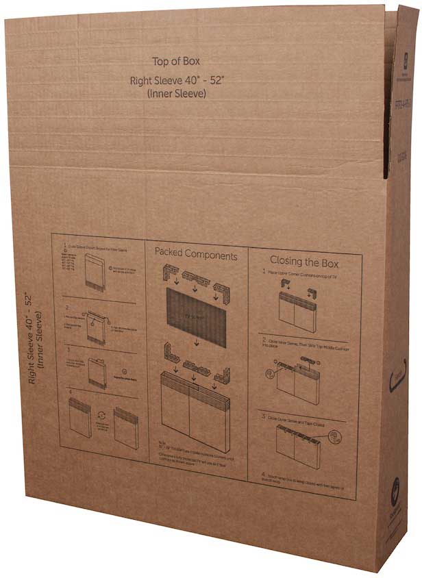 Footprint Corrugated Cardboard Medium Tv Return Kit, 40-52 Inch -- 4 Per Case