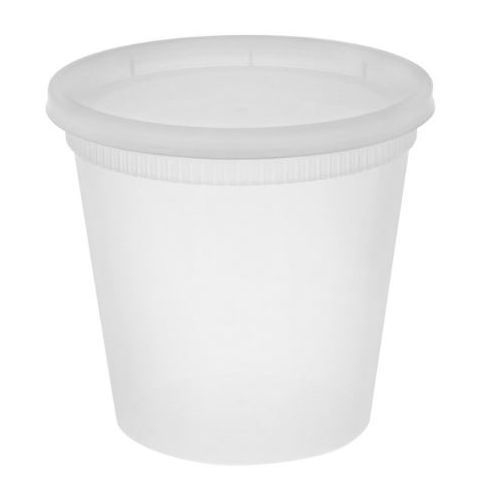 Tiya Premier Essential Clear Polypropylene Deli Container With Lid, Combo, 24 Ounce Capacity -- 240 Per Case