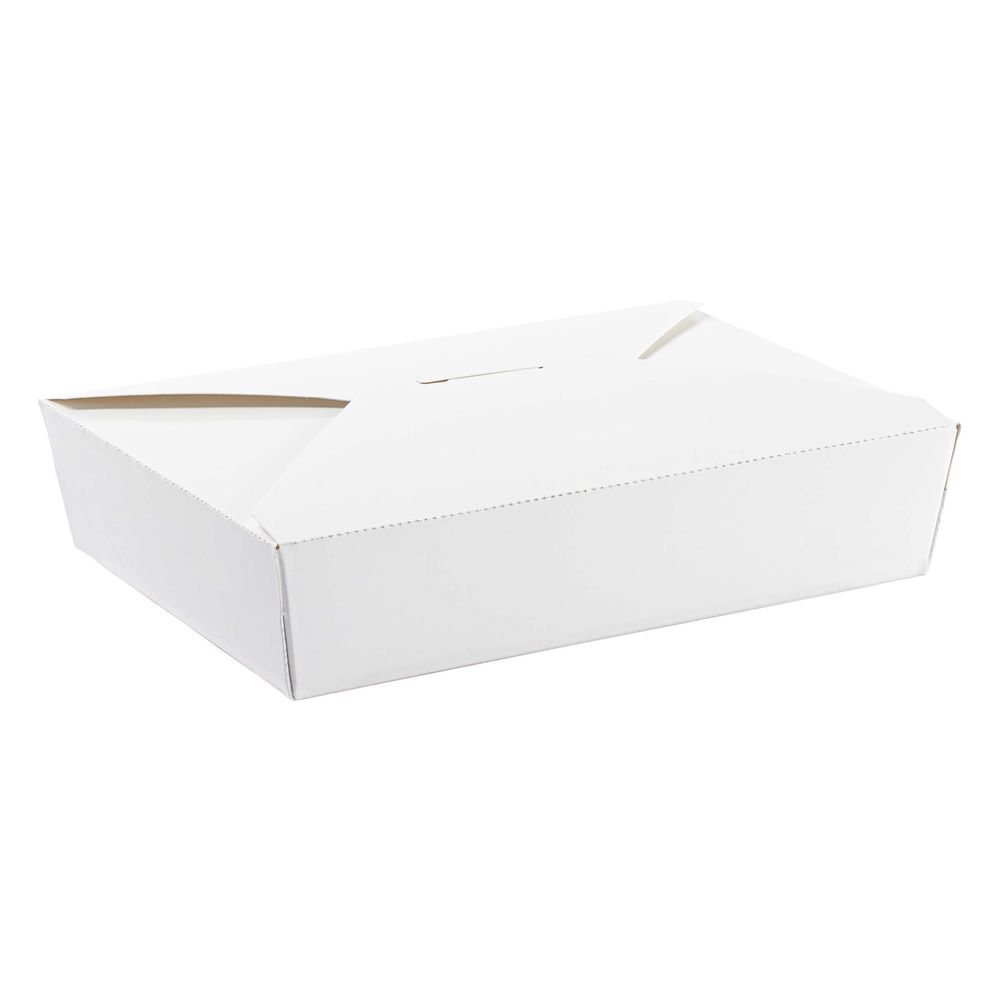EcoSystems Number 2 Poly Coated White Paperboard SBS Take Out Box, 7.75 x 5.5 x 1.88 inch -- 200 ...