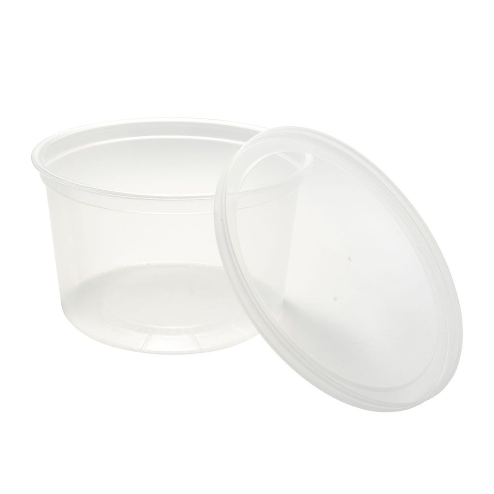Eco-systems Translucent Polypropylene Round Deli Container, 16 Ounce Capacity -- 500 Per Case
