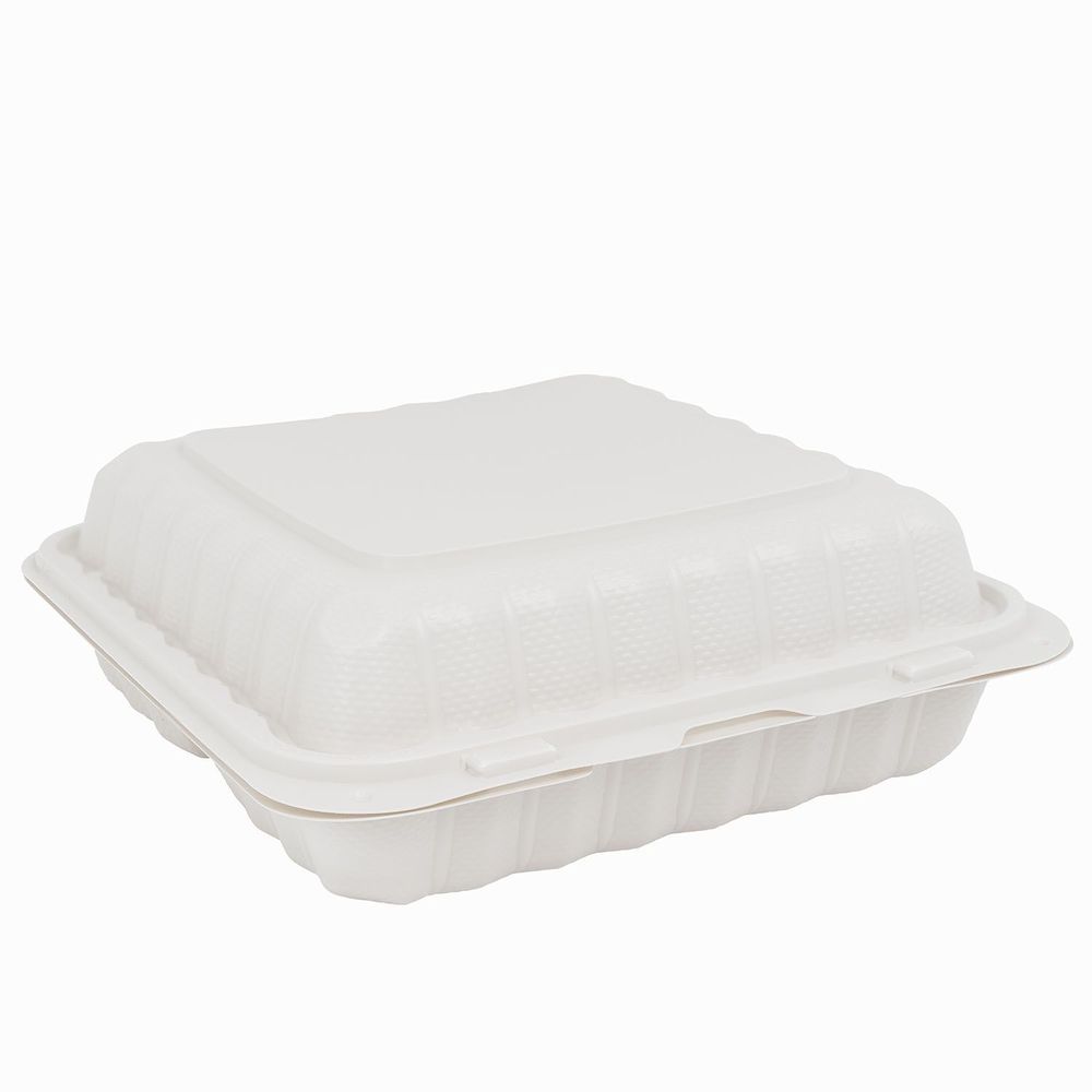 Eco-systems White 5 Compartment Molded Fiber School Tray -- 500 Per Case