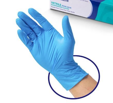 Safehand Nitrile Blue X Large Powder Free Medical Grade Gloves -- 1000 Per Case