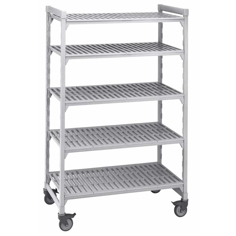 Cambro Camshelving Premium Speckled Gray Polypropylene 5 Vented Shelf Mobile Starter Unit, 24 X 42 X 75 Inch