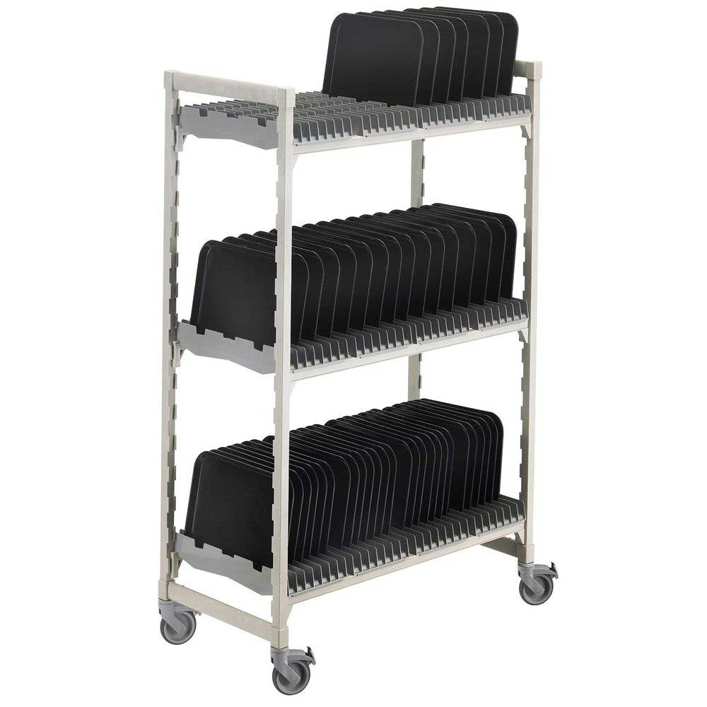 Cambro Camshelving Premium Speckled Gray Mobile Vertical Drying And Storage Rack Cart, 24 X 48 X 75 Inch