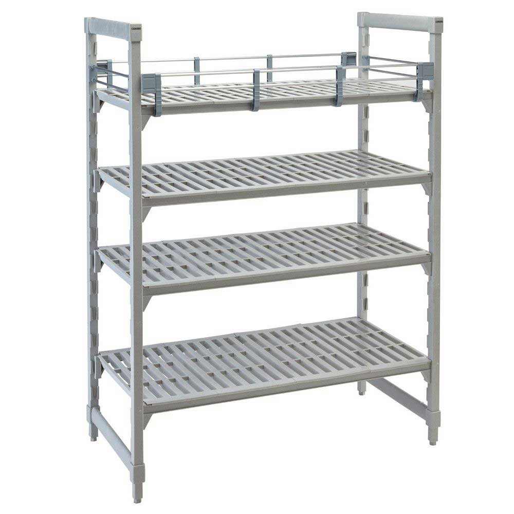 Cambro Camshelving Premium Soft Gray Polypropylene Full Shelf Rail Kit, 14 X 48 Inch
