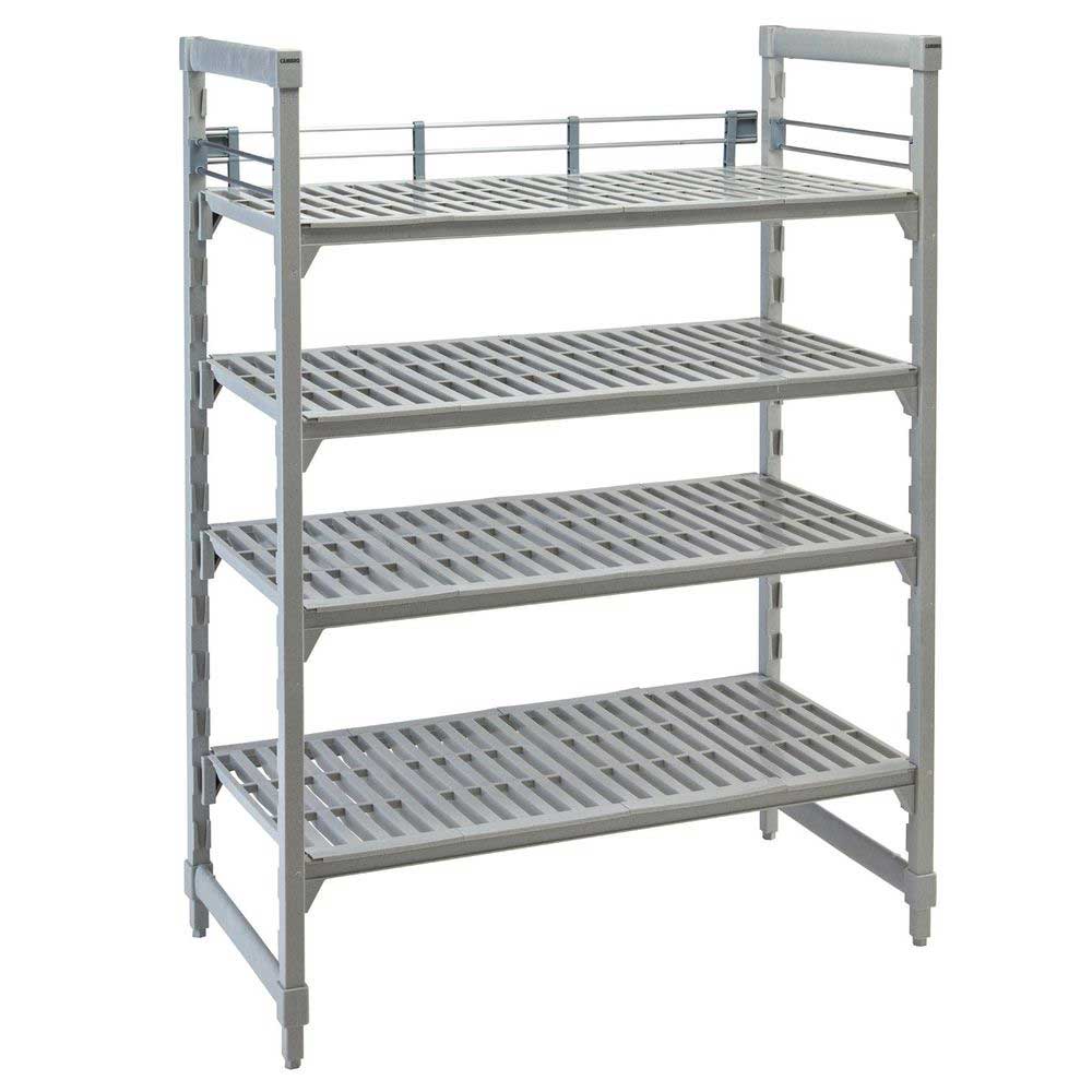 Cambro Camshelving Premium Soft Gray Polypropylene Three-quarter Shelf Rail Kit, 24 X 72 Inch