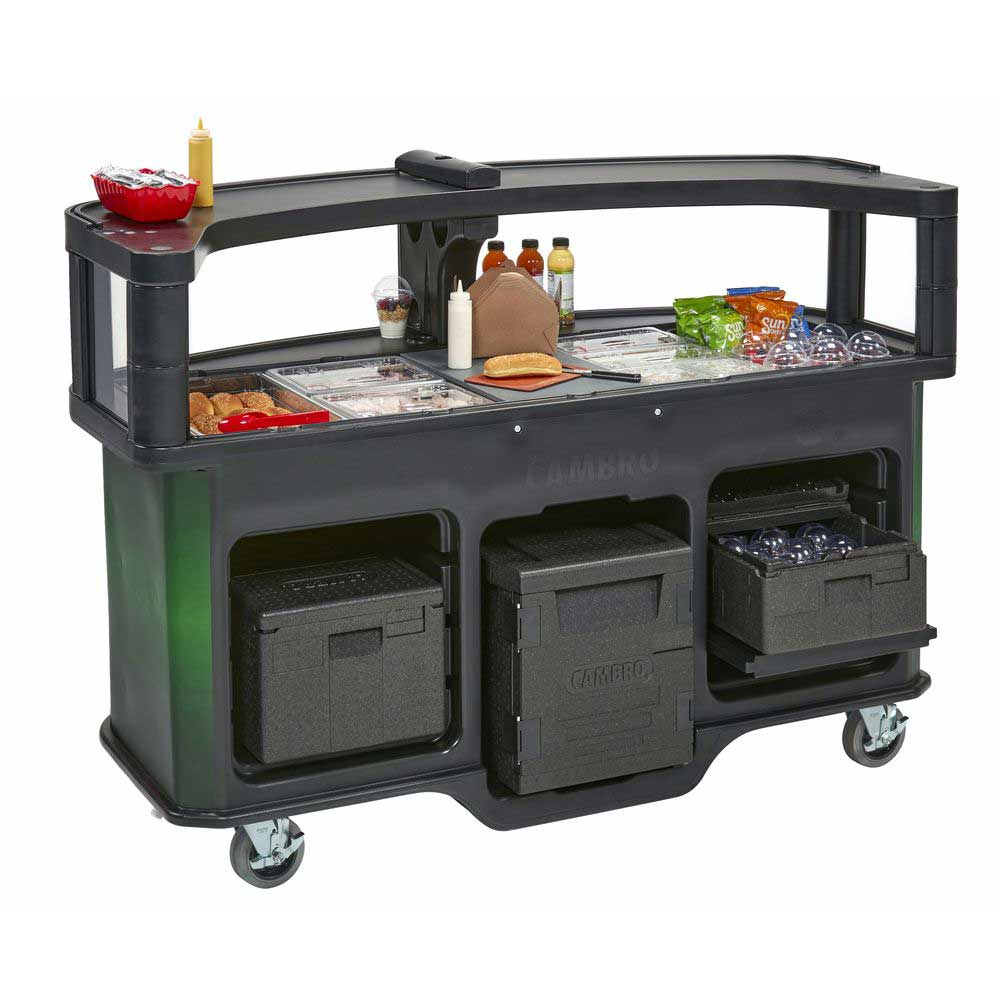 Cambro Green Wrap Base Unit Vending Cart With Safety Barrier, 75 X 33 1/2 X 53 1/8 Inch