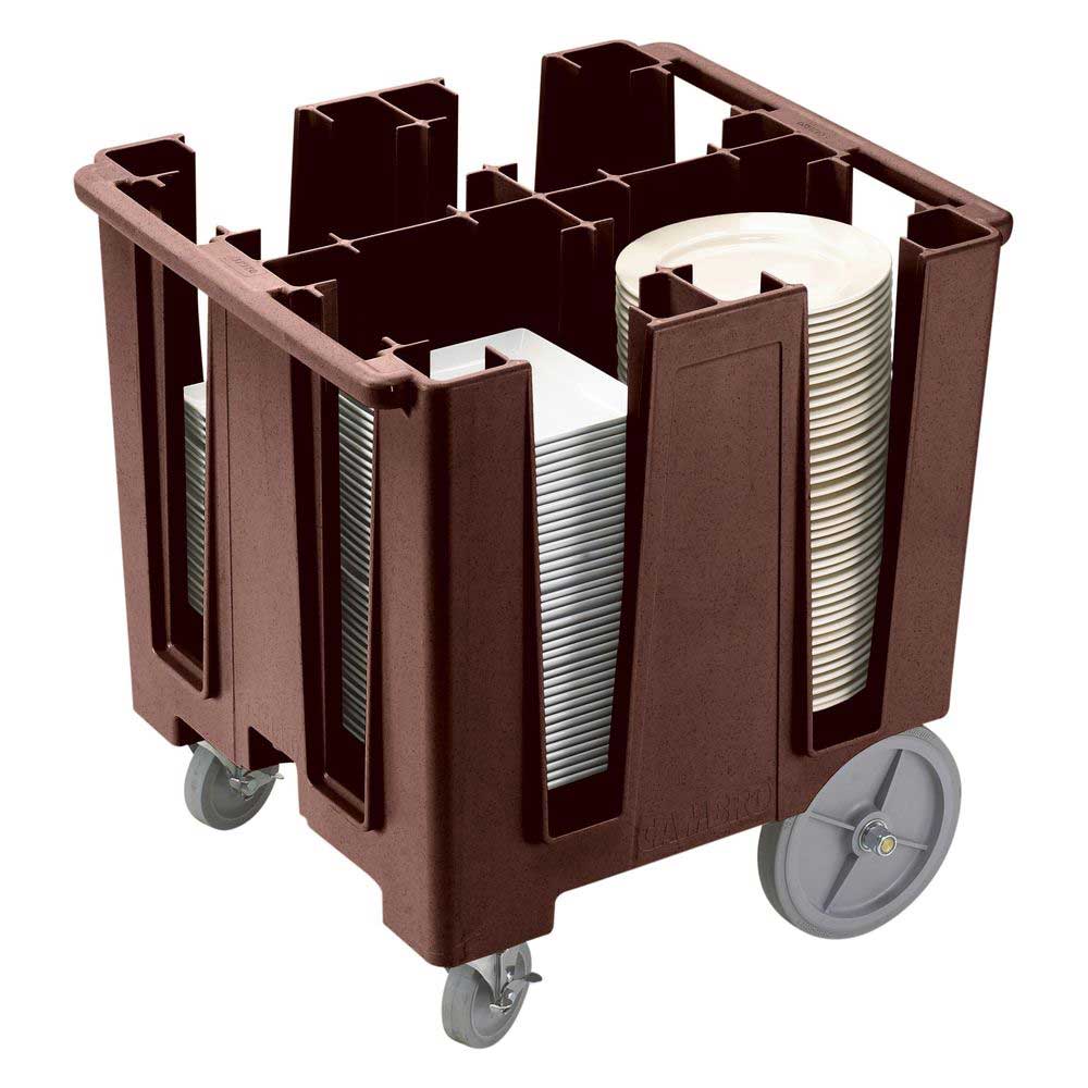 Cambro Versa Dark Brown Dish Caddy For 11 1/4 Inch Round Plates And 9 1/2 Inch Square Plates, 27 X 30 1/2 X 31 3/4 Inch