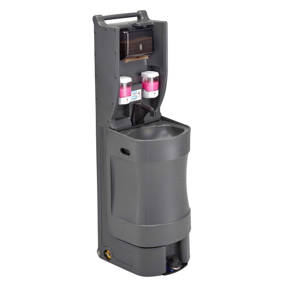 Cambro Charcoal Gray Mobile Handwash Station, 21.1 X 19 X 63.6 Inch