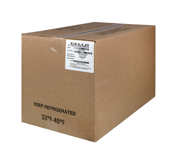 Cello Fresh Shredded Pecorino Ramano Cheese Bag, 5 Pound -- 6 per case.