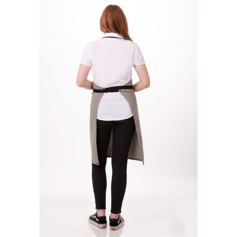 Chef Works Black Portland Bib Apron, 34 inch Long x 30 inch Wide