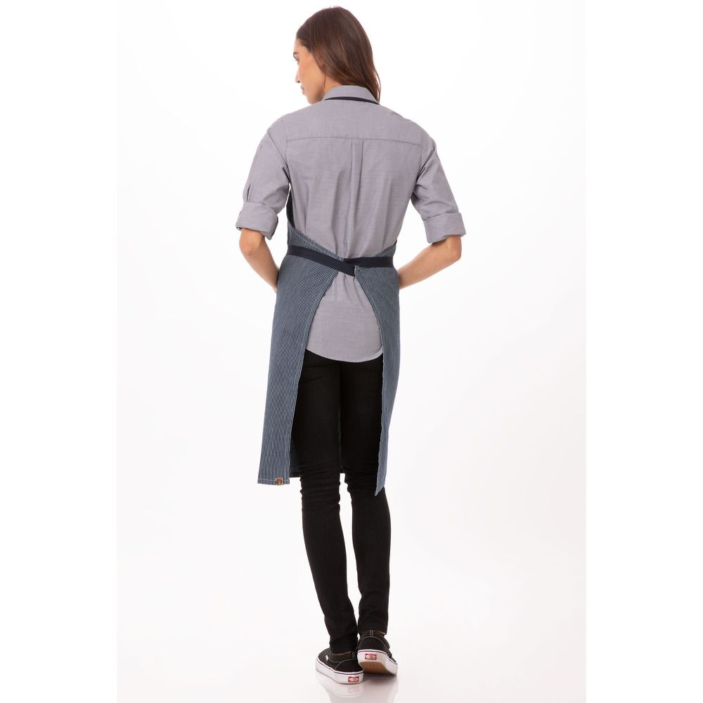 Chef Works Indigo Blue Portland Bib Apron, 34 inch Long x 30 inch Wide
