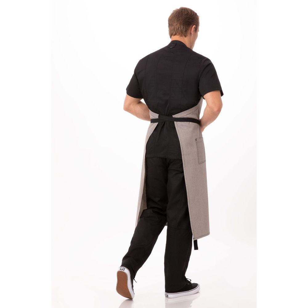 Chef Works Black Portland Chefs Bib Apron, 39.5 inch Long x 35 inch Wide