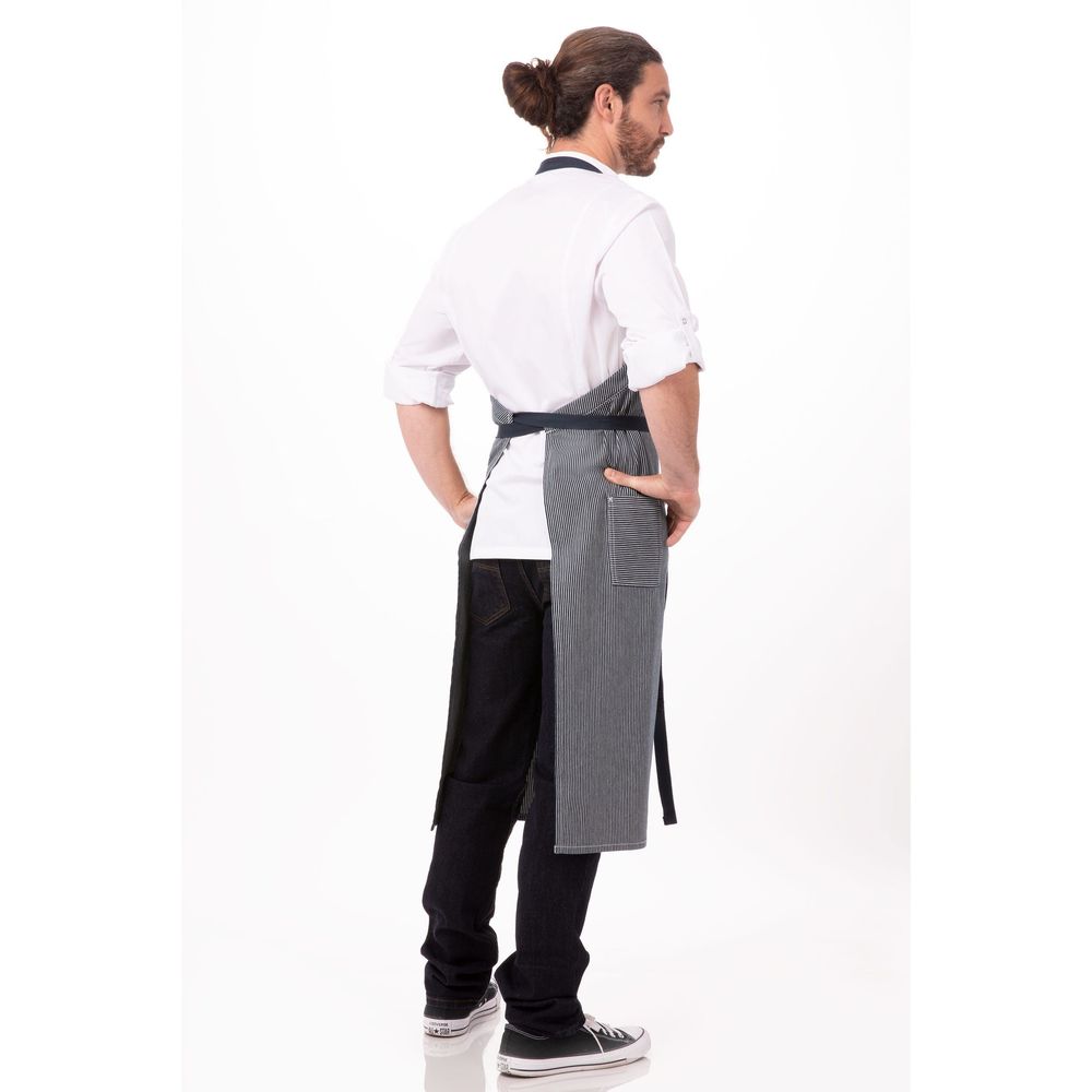 Chef Works Indigo Blue Portland Chefs Bib Apron, 39.5 Inch Long X 35 Inch Wide