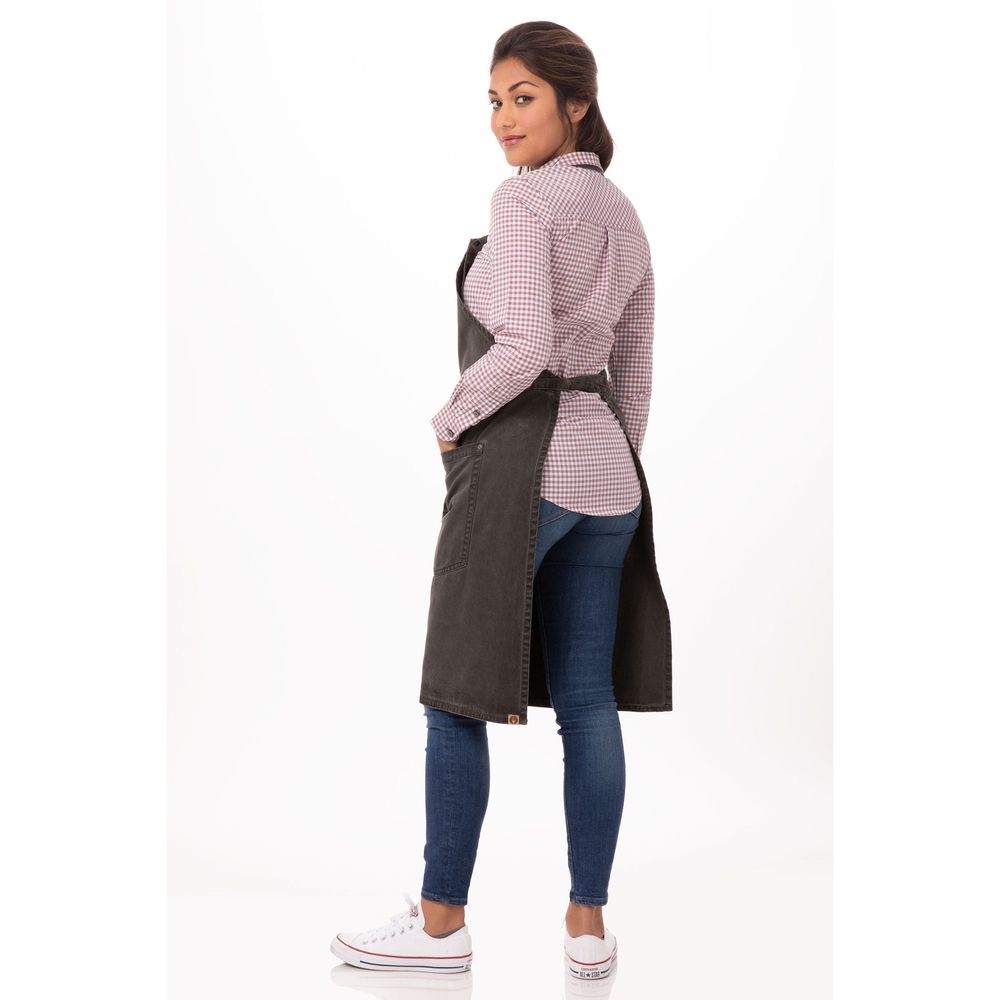 Chef Works Pewter Dorset Bib Apron, 34 inch Long x 30 inch Wide