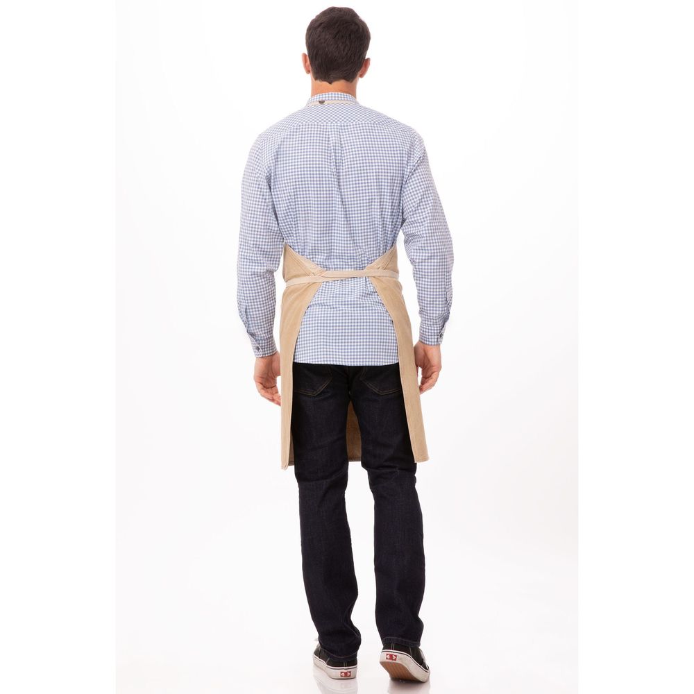 Chef Works Natural Austin Bib Apron, 34 inch Long x 30 inch Wide