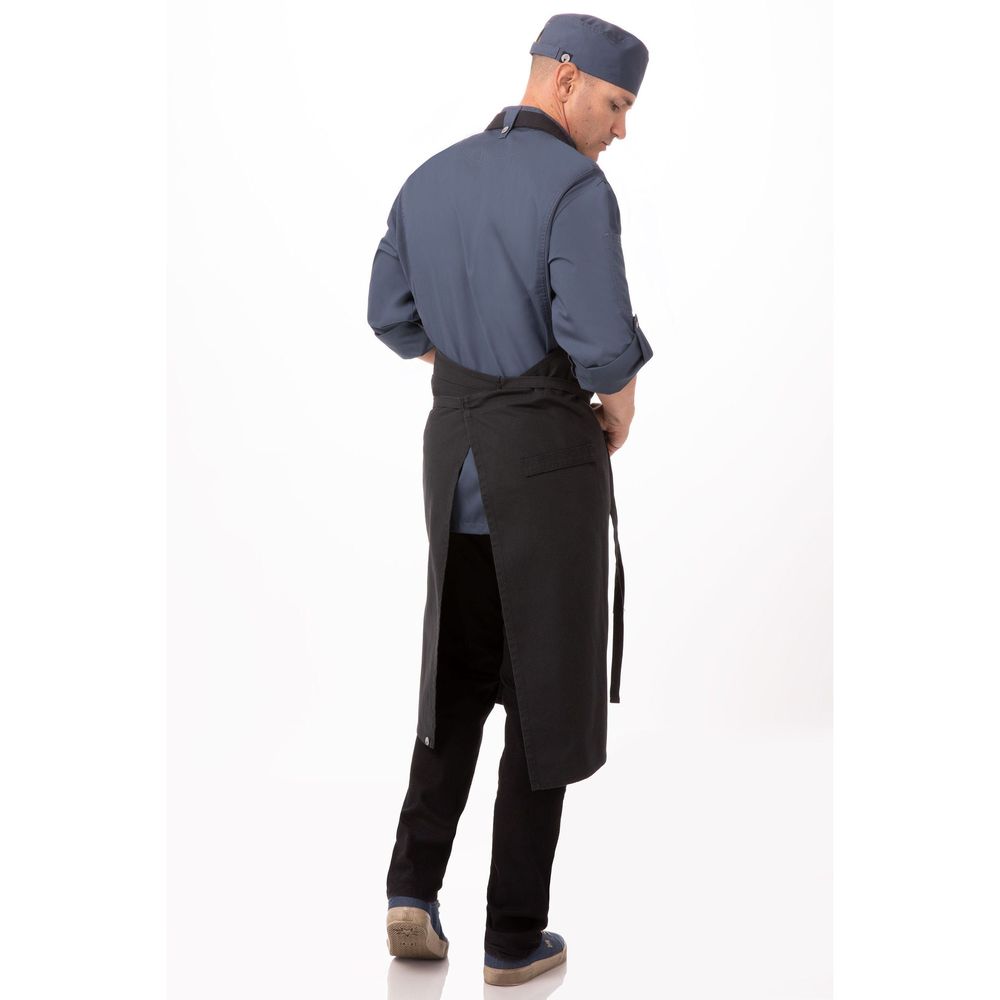 Chef Works Steel Grey Rockford Chefs Bib Apron, 40 inch Long x 39 inch Wide