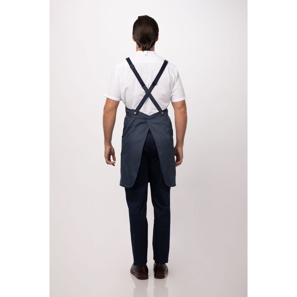 Chef Works Blue Largo Bib Apron, 30.7 inch Long x 37.8 inch Wide
