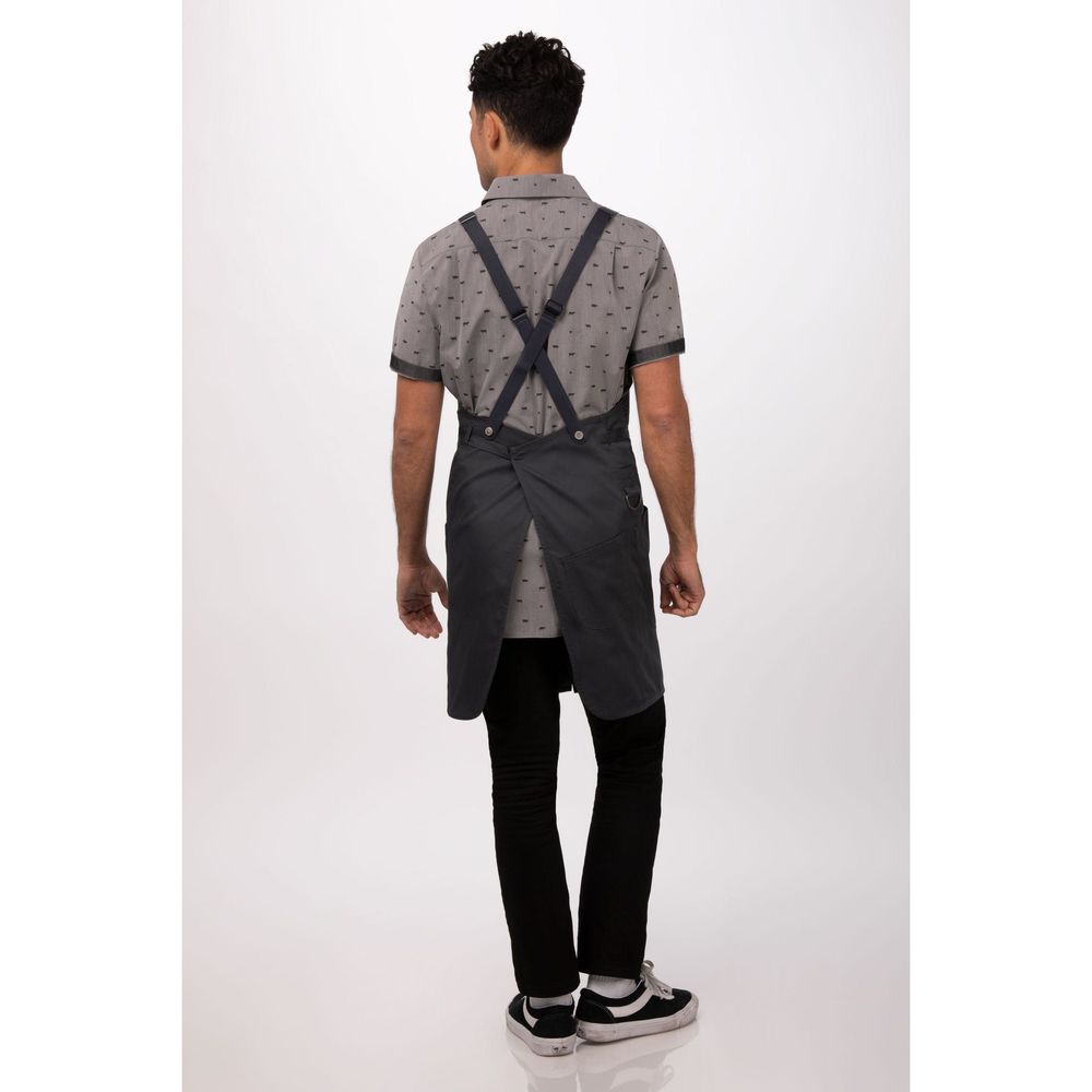 Chef Works Charcoal Largo Bib Apron, 30.7 inch Long x 37.8 inch Wide