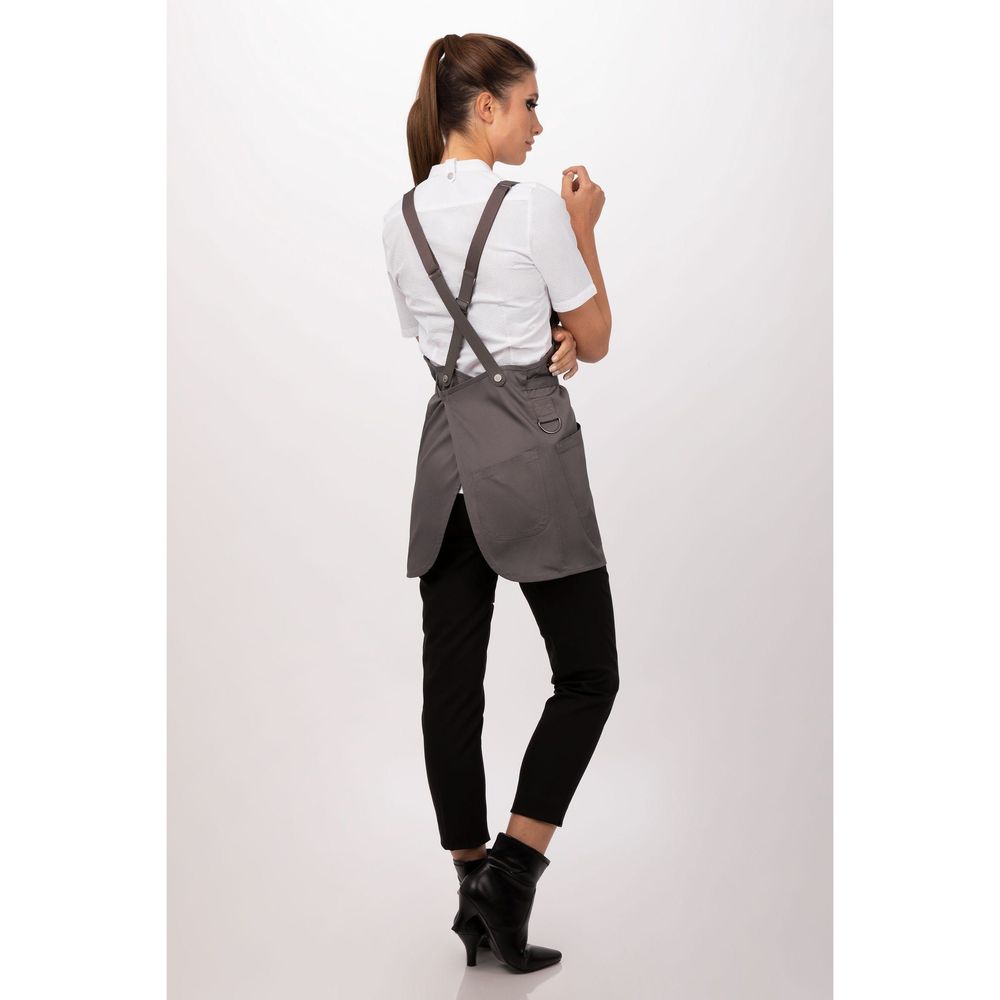 Chef Works Mushroom Largo Short Bib Apron, 25.2 inch Long x 37.8 inch Wide