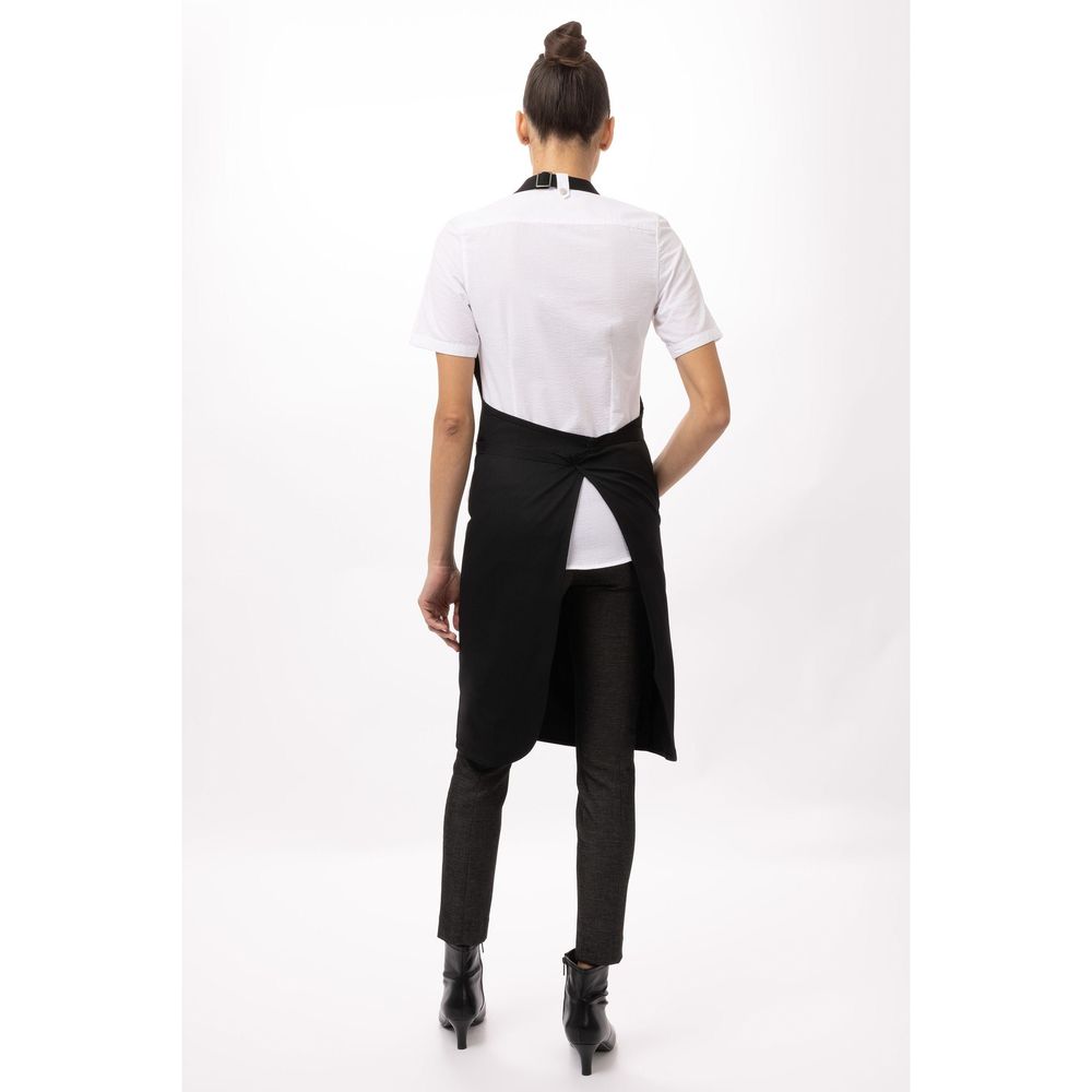 Chef Works Black Brio Bib Apron for Unisex, 34 inch Long x 33 inch Wide