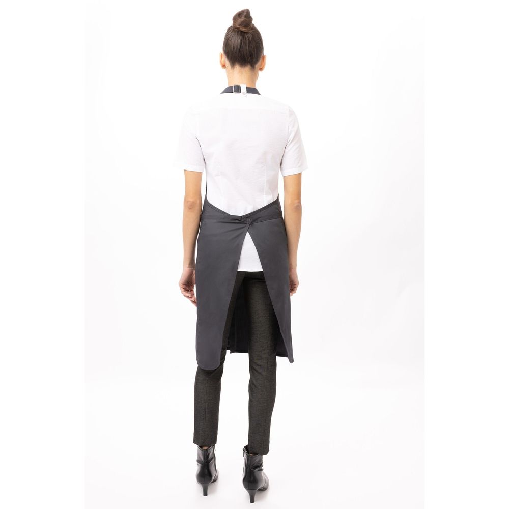 Chef Works Charcoal Brio Bib Apron for Unisex, 34 inch Long x 33 inch Wide