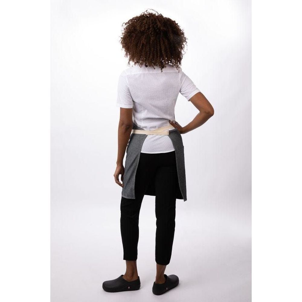 Chef Works Stone Wash Ridgewood Bib Apron For Unisex, 31.5 Inch Long X 32.5 Inch Wide