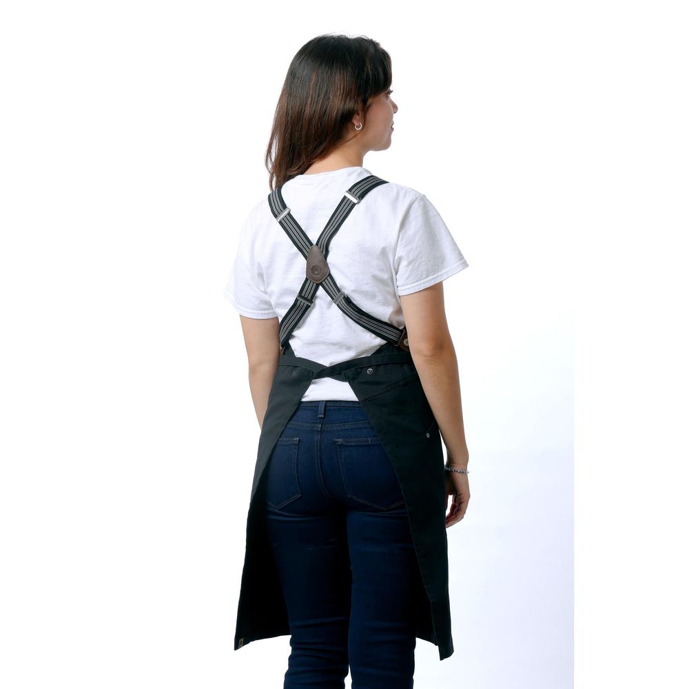 Chef Works Jet Black Berkeley Snap Bib Apron For Unisex