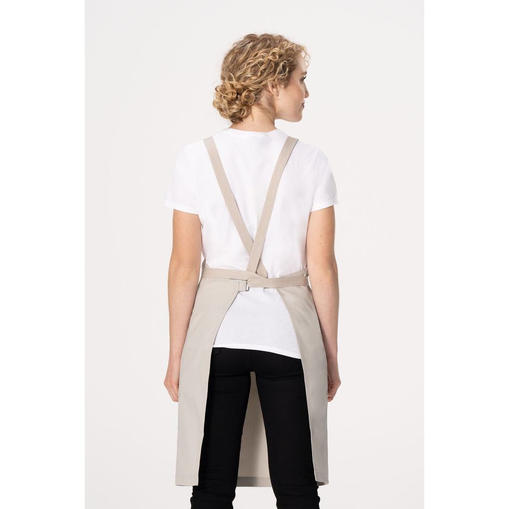Chef Works Ecru Lockharte Bib Canvas Apron For Unisex, 33.5 Inch Long X 31.5 Inch Wide