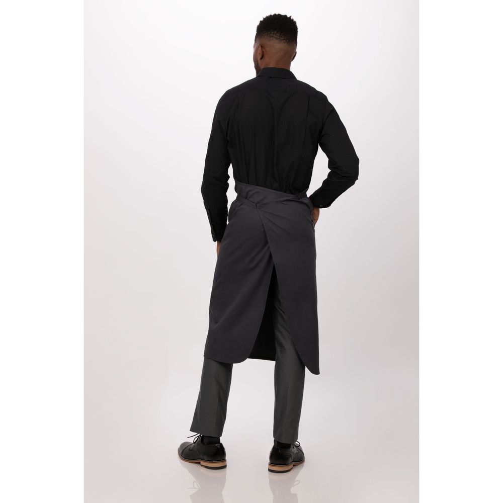Chef Works Charcoal Brio Chefs Bib Apron for Unisex, 40.2 inch Long x 43.1 inch Wide