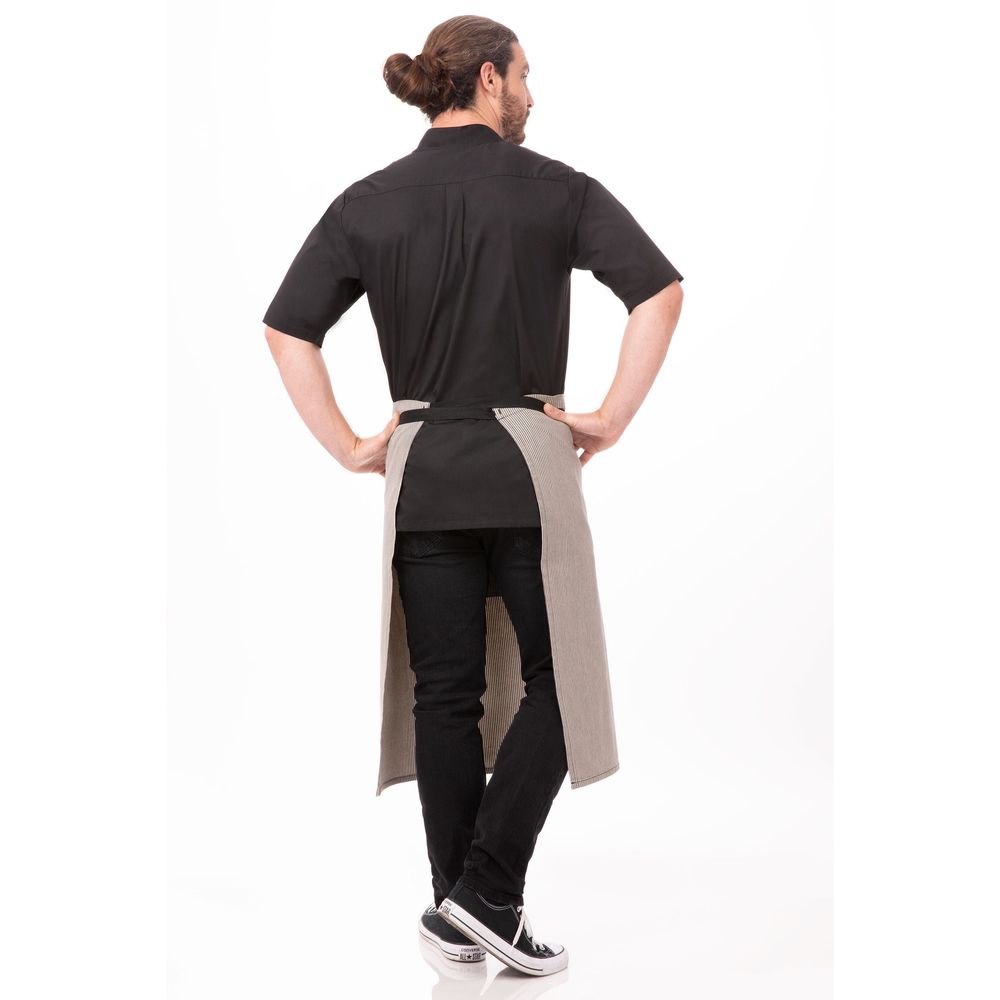 Chef Works Black Portland Bistro Apron, 30 inch Long x 31.5 inch Wide