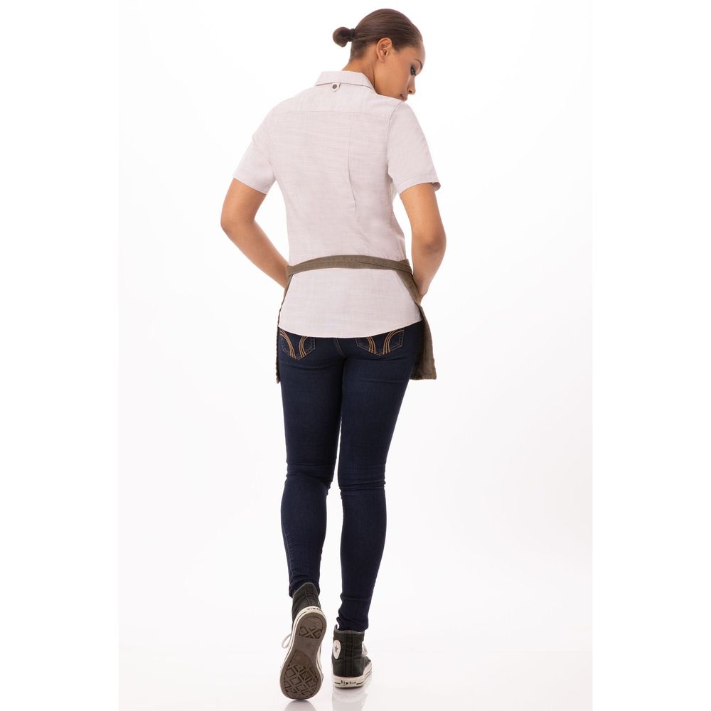 Chef Works Blue Taupe Uptown Waist Apron, 12 inch Long x 23 inch Wide
