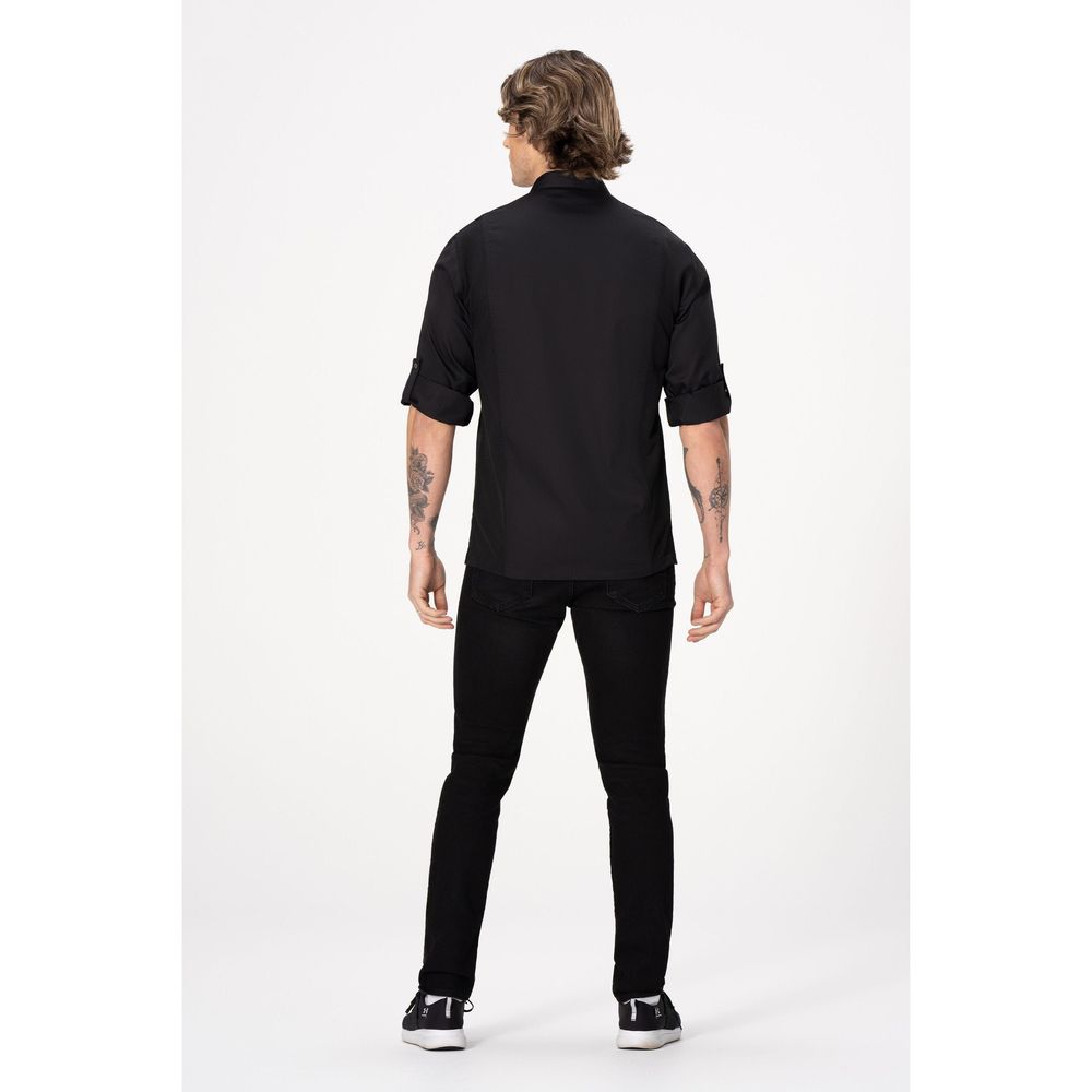 Chef Works Black Small Modern Fit Lansing Chef Coat for Men