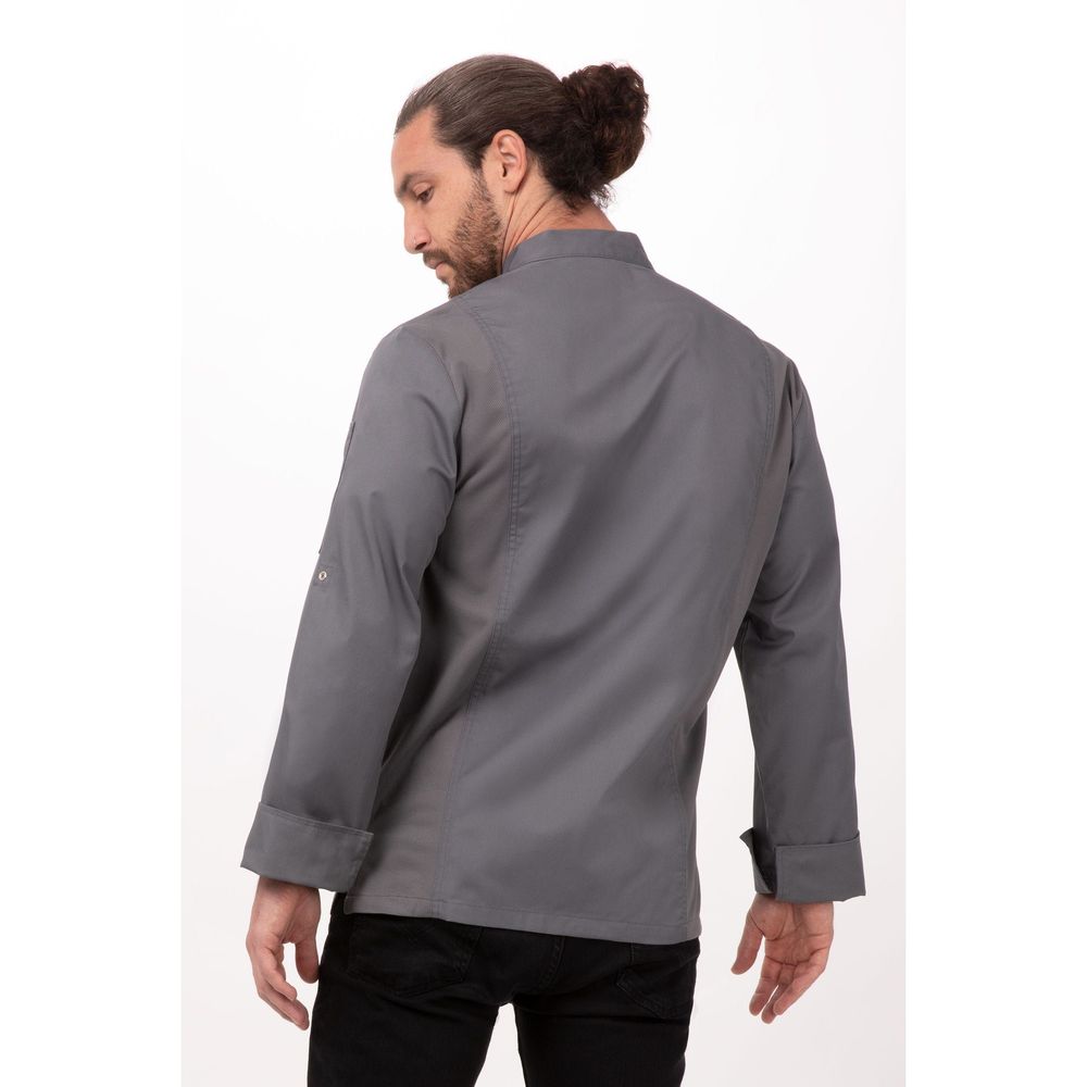Chef Works Grey Extra Large Modern Fit Lansing Chef Coat for Men