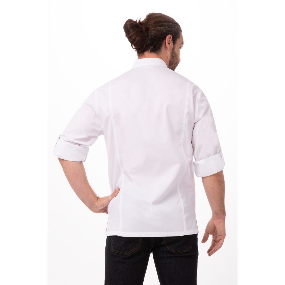 Chef Works White Small Modern Fit Lansing Chef Coat for Men