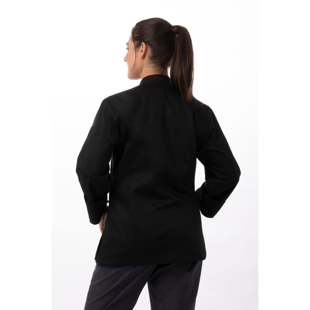 Chef Works Black Small Classic Fit Le Mans Chef Coat For Women