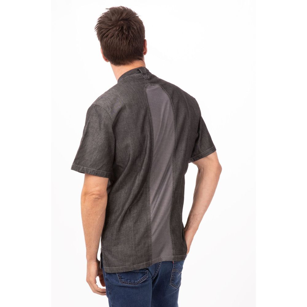 Chef Works Black Large Modern Fit Tribeca Executive Chef Coat For Men