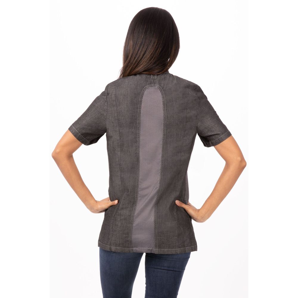 Chef Works Black Small Modern Fit Chelsea Chef Coat for Women