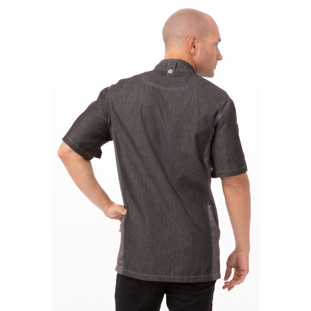 Chef Works Black Medium Modern Fit Delancey Chef Coat for Unisex