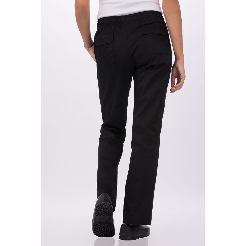 Chef Works Black Medium Classic Fit Cargo Chef Pant for Women