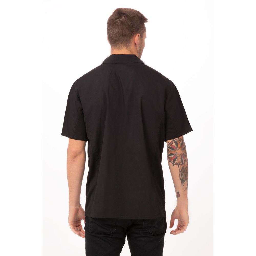 Chef Works Black Medium Classic Fit Cool Vent Cook Shirt for Unisex