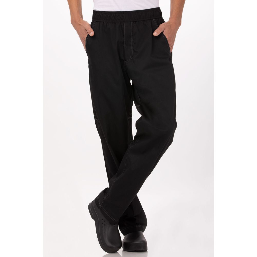 Chef Works Black Medium Classic Fit Cool Vent Baggy Chef Pant