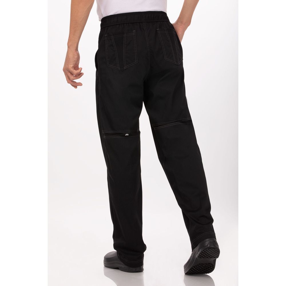 Chef Works Black Extra Large Classic Fit Cool Vent Baggy Chef Pant