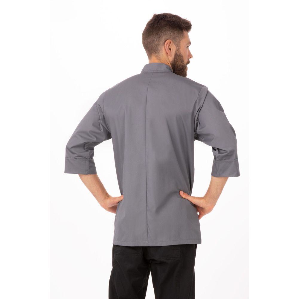 Chef Works Grey Small Classic Fit Morocco Chef Coat for Unisex