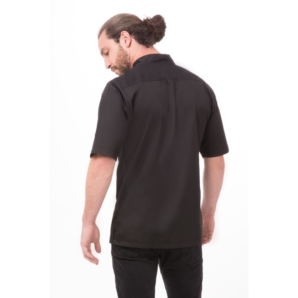 Chef Works Black Large Modern Fit Avignon Bistro Shirt for Men