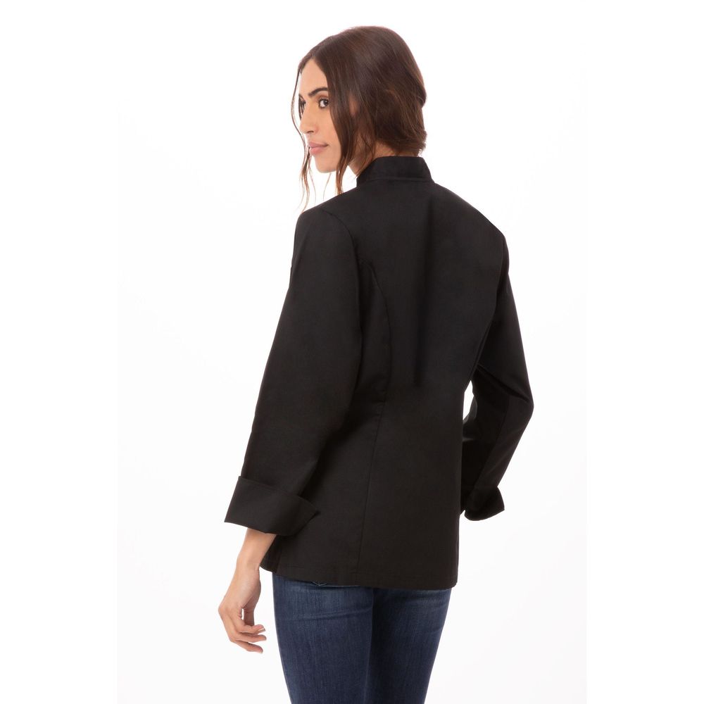 Chef Works Black Extra Small Classic Fit Sofia Chef Coat for Women