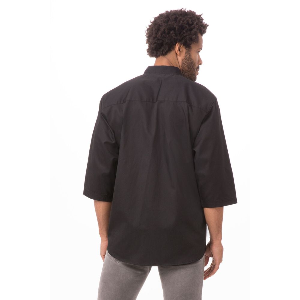 Chef Works Black 2XL Classic Fit Lisbon Chef Coat