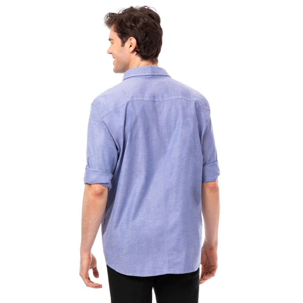 Chef Works Blue Small Modern Oxford Classic Shirt for Men