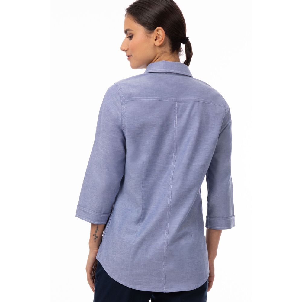 Chef Works Blue Small Modern Oxford Classic Shirt for Women