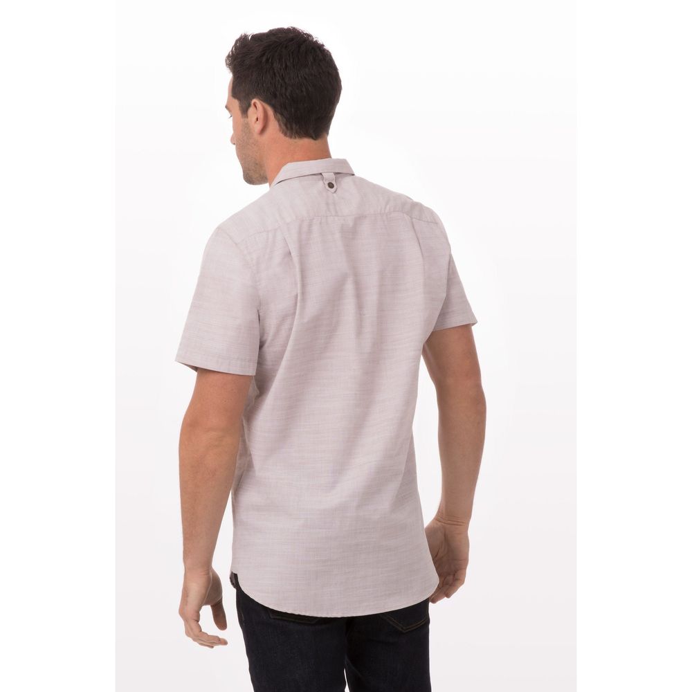 Chef Works Taupe Small Modern Fit Havana Shirt for Men